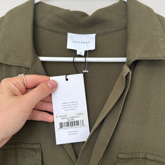NWT Sundays Brisa Jumpsuit in Olive - L - Picture 4 of 6